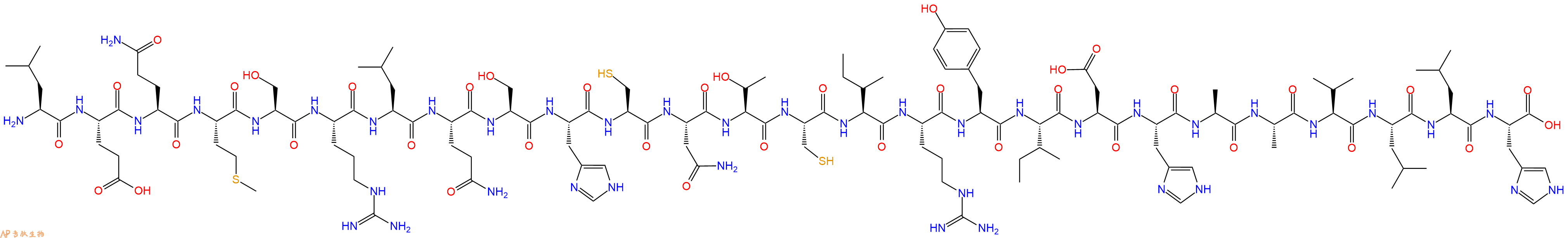 专肽生物产品H2N-Leu-Glu-Gln-Met-Ser-Arg-Leu-Gln-Ser-His-Cys-Asn-Thr-Cys-Ile-Arg-Tyr-Ile-Asp-His-Ala-Ala-Val-Leu-Leu-His-OH