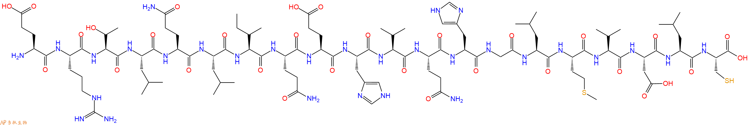 专肽生物产品H2N-Glu-Arg-Thr-Leu-Gln-Leu-Ile-Gln-Glu-His-Val-Gln-His-Gly-Leu-Met-Val-Asp-Leu-Cys-OH
