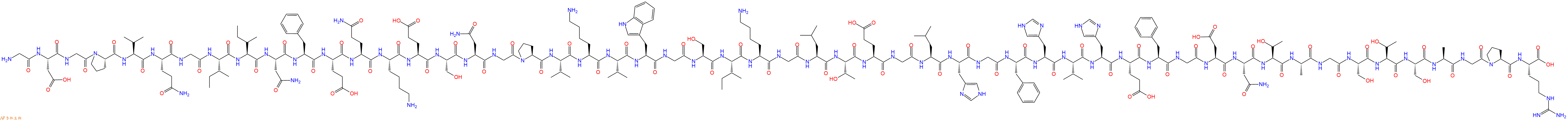 专肽生物产品H2N-Gly-Asp-Gly-Pro-Val-Gln-Gly-Ile-Ile-Asn-Phe-Glu-Gln-Lys-Glu-Ser-Asn-Gly-Pro-Val-Lys-Val-Trp-Gly-Ser-Ile-Lys-Gly-Leu-Thr-Glu-Gly-Leu-His-Gly-Phe-His-Val-His-Glu-Phe-Gly-Asp-Asn-Thr-Ala-Gly-Ser-Thr-Ser-Ala-Gly-Pro-Arg-OH