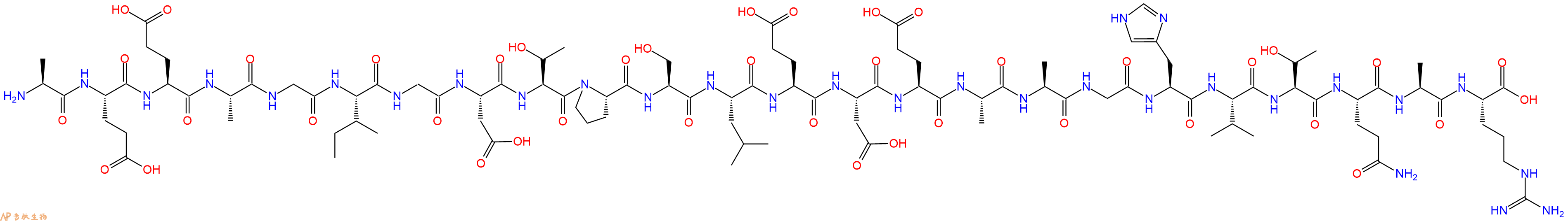 专肽生物产品H2N-Ala-Glu-Glu-Ala-Gly-Ile-Gly-Asp-Thr-Pro-Ser-Leu-Glu-Asp-Glu-Ala-Ala-Gly-His-Val-Thr-Gln-Ala-Arg-OH