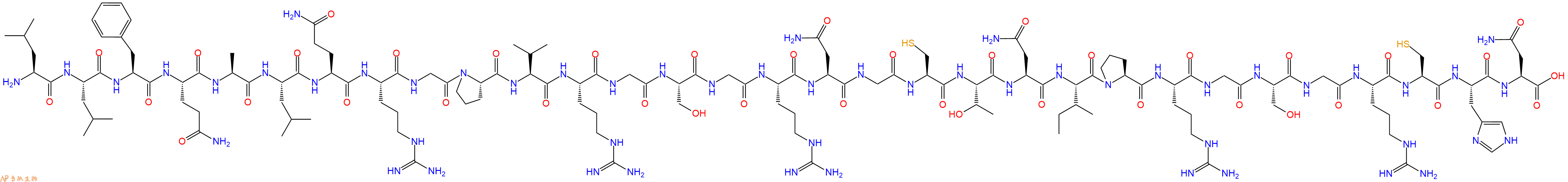 专肽生物产品H2N-Leu-Leu-Phe-Gln-Ala-Leu-Gln-Arg-Gly-Pro-Val-Arg-Gly-Ser-Gly-Arg-Asn-Gly-Cys-Thr-Asn-Ile-Pro-Arg-Gly-Ser-Gly-Arg-Cys-His-Asn-OH