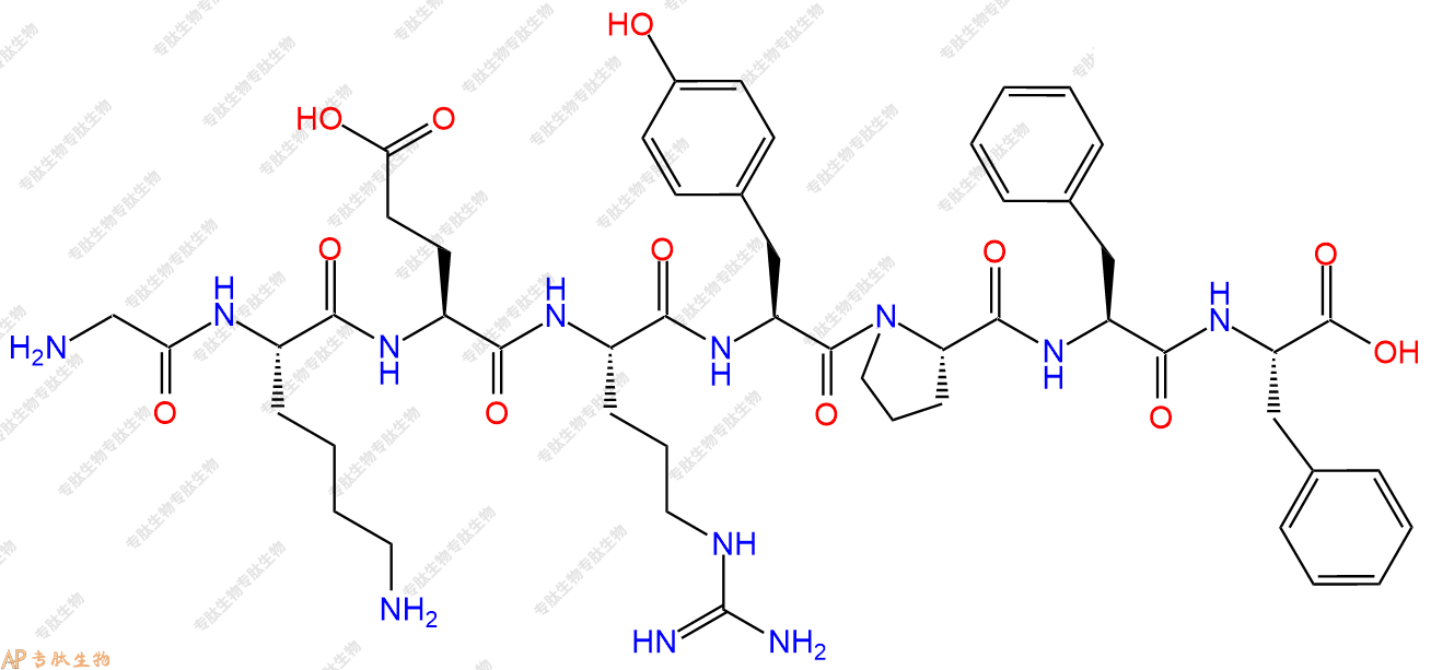 专肽生物产品H2N-Gly-Lys-Glu-Arg-Tyr-Pro-Phe-Phe-OH