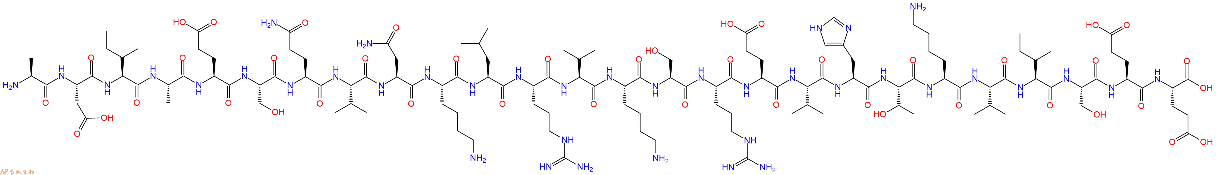 专肽生物产品H2N-Ala-Asp-Ile-Ala-Glu-Ser-Gln-Val-Asn-Lys-Leu-Arg-Val-Lys-Ser-Arg-Glu-Val-His-Thr-Lys-Val-Ile-Ser-Glu-Glu-OH