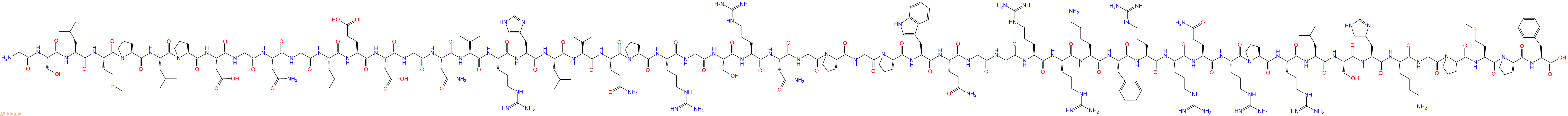 专肽生物产品H2N-Gly-Ser-Leu-Met-Pro-Leu-Pro-Asp-Gly-Asn-Gly-Leu-Glu-Asp-Gly-Asn-Val-Arg-His-Leu-Val-Gln-Pro-Arg-Gly-Ser-Arg-Asn-Gly-Pro-Gly-Pro-Trp-Gln-Gly-Gly-Arg-Arg-Lys-Phe-Arg-Arg-Gln-Arg-Pro-Arg-Leu-Ser-His-Lys-Gly-Pro-Met-Pro-Phe-OH