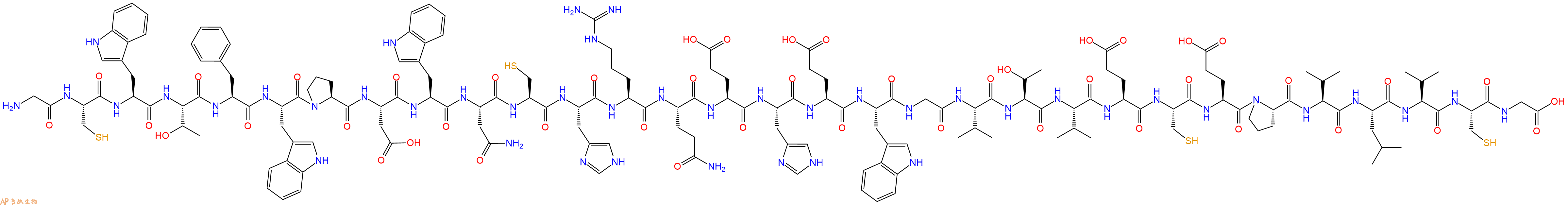 专肽生物产品H2N-Gly-Cys-Trp-Thr-Phe-Trp-Pro-Asp-Trp-Asn-Cys-His-Arg-Gln-Glu-His-Glu-Trp-Gly-Val-Thr-Val-Glu-Cys-Glu-Pro-Val-Leu-Val-Cys-Gly-OH
