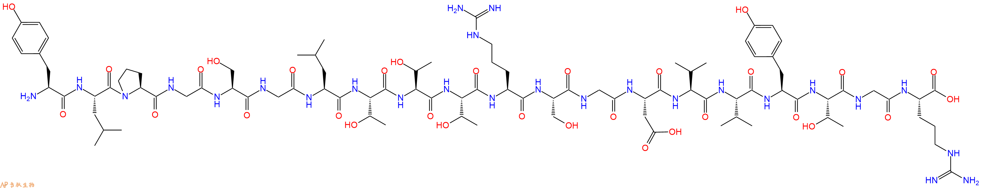 专肽生物产品H2N-Tyr-Leu-Pro-Gly-Ser-Gly-Leu-Thr-Thr-Thr-Arg-Ser-Gly-Asp-Val-Val-Tyr-Thr-Gly-Arg-OH