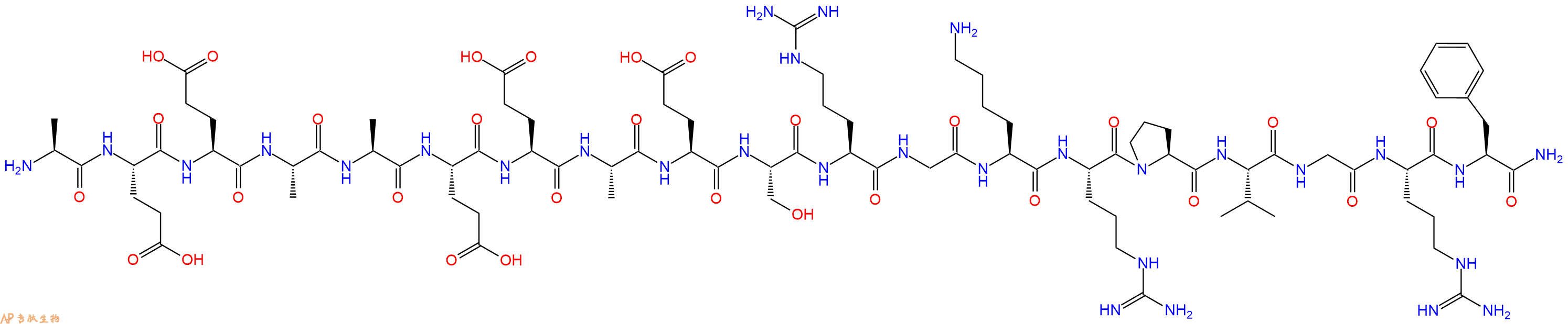 专肽生物产品H2N-Ala-Glu-Glu-Ala-Ala-Glu-Glu-Ala-Glu-Ser-Arg-Gly-Lys-Arg-Pro-Val-Gly-Arg-Phe-NH2