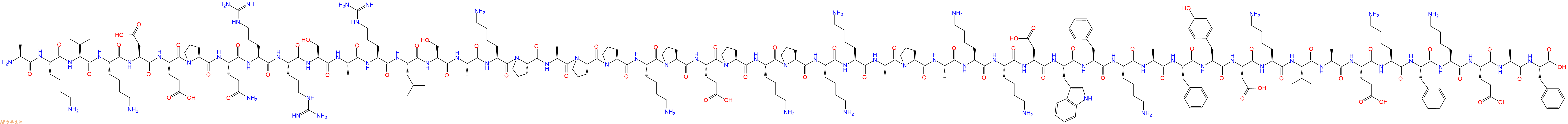 专肽生物产品H2N-Ala-Lys-Val-Lys-Asp-Glu-Pro-Gln-Arg-Arg-Ser-Ala-Arg-Leu-Ser-Ala-Lys-Pro-Ala-Pro-Pro-Lys-Pro-Glu-Pro-Lys-Pro-Lys-Lys-Ala-Pro-Ala-Lys-Lys-Asp-Trp-Phe-Lys-Ala-Phe-Tyr-Asp-Lys-Val-Ala-Glu-Lys-Phe-Lys-Glu-Ala-Phe-OH