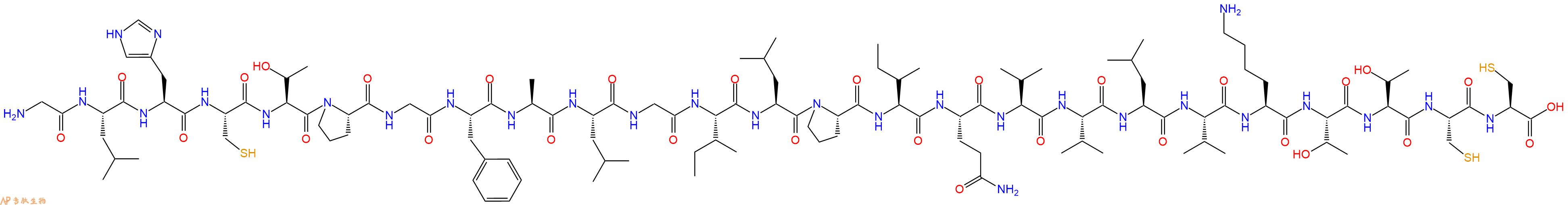 专肽生物产品H2N-Gly-Leu-His-Cys-Thr-Pro-Gly-Phe-Ala-Leu-Gly-Ile-Leu-Pro-Ile-Gln-Val-Val-Leu-Val-Lys-Thr-Thr-Cys-Cys-OH