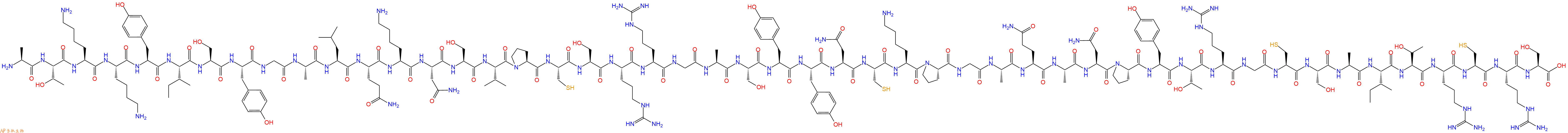 专肽生物产品H2N-Ala-Thr-Lys-Lys-Tyr-Ile-Ser-Tyr-Gly-Ala-Leu-Gln-Lys-Asn-Ser-Val-Pro-Cys-Ser-Arg-Arg-Gly-Ala-Ser-Tyr-Tyr-Asn-Cys-Lys-Pro-Gly-Ala-Gln-Ala-Asn-Pro-Tyr-Thr-Arg-Gly-Cys-Ser-Ala-Ile-Thr-Arg-Cys-Arg-Ser-OH