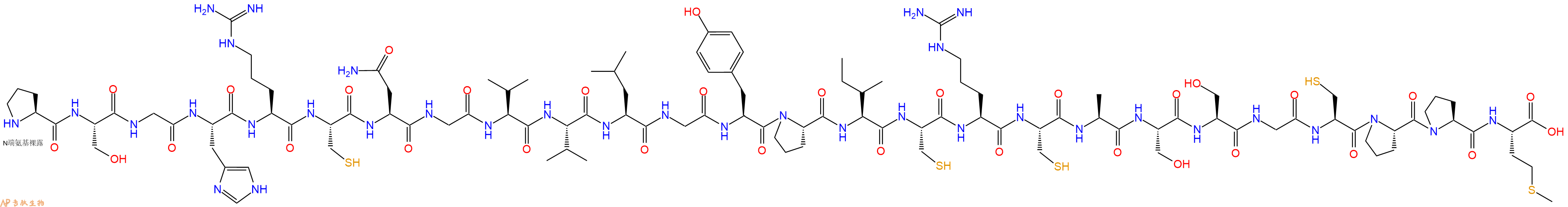 专肽生物产品H2N-Pro-Ser-Gly-His-Arg-Cys-Asn-Gly-Val-Val-Leu-Gly-Tyr-Pro-Ile-Cys-Arg-Cys-Ala-Ser-Ser-Gly-Cys-Pro-Pro-Met-OH