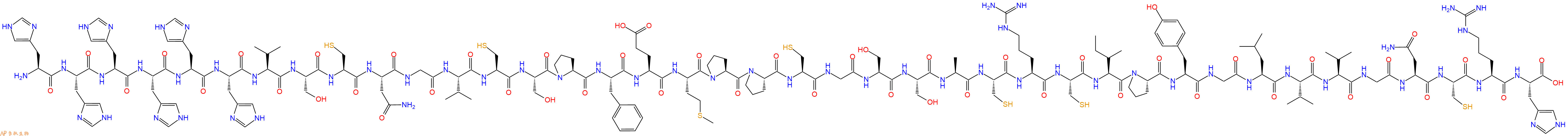 专肽生物产品H2N-His-His-His-His-His-His-Val-Ser-Cys-Asn-Gly-Val-Cys-Ser-Pro-Phe-Glu-Met-Pro-Pro-Cys-Gly-Ser-Ser-Ala-Cys-Arg-Cys-Ile-Pro-Tyr-Gly-Leu-Val-Val-Gly-Asn-Cys-Arg-His-OH