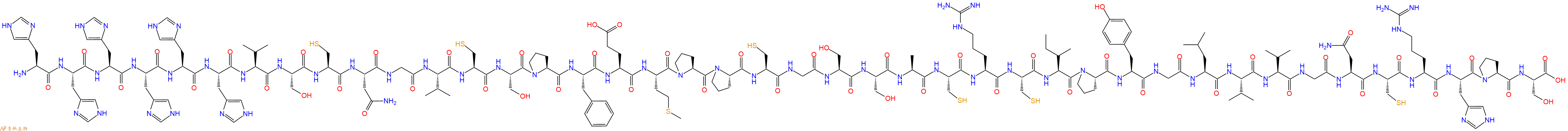 专肽生物产品H2N-His-His-His-His-His-His-Val-Ser-Cys-Asn-Gly-Val-Cys-Ser-Pro-Phe-Glu-Met-Pro-Pro-Cys-Gly-Ser-Ser-Ala-Cys-Arg-Cys-Ile-Pro-Tyr-Gly-Leu-Val-Val-Gly-Asn-Cys-Arg-His-Pro-Ser-OH