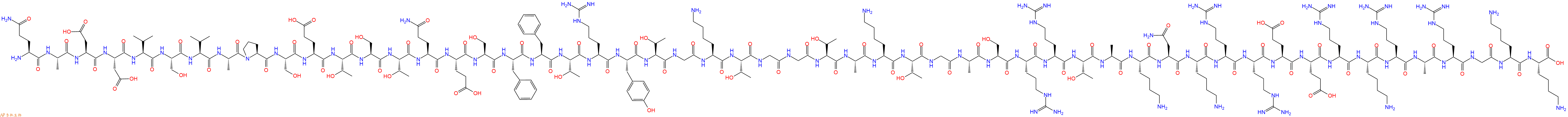 专肽生物产品H2N-Gln-Ala-Asp-Asp-Val-Ser-Val-Ala-Pro-Ser-Glu-Thr-Ser-Thr-Gln-Glu-Ser-Phe-Phe-Thr-Arg-Tyr-Thr-Gly-Lys-Thr-Gly-Gly-Thr-Ala-Lys-Thr-Gly-Ala-Ser-Arg-Arg-Thr-Ala-Lys-Asn-Lys-Arg-Arg-Glu-Glu-Arg-Lys-Arg-Ala-Arg-Gly-Lys-Lys-OH