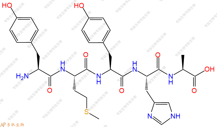 专肽生物产品H2N-Tyr-Met-Tyr-His-Ala-OH