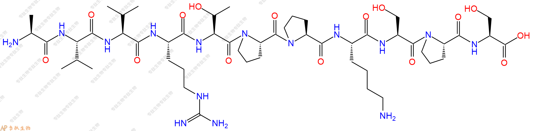 专肽生物产品H2N-Ala-Val-Val-Arg-Thr-Pro-Pro-Lys-Ser-Pro-Ser-OH