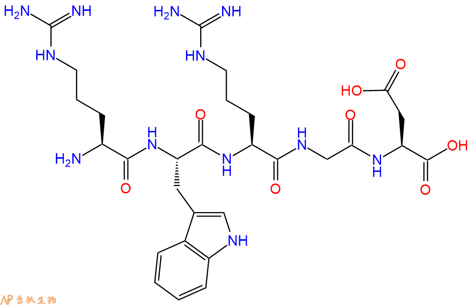 专肽生物产品H2N-Arg-Trp-Arg-Gly-Asp-OH