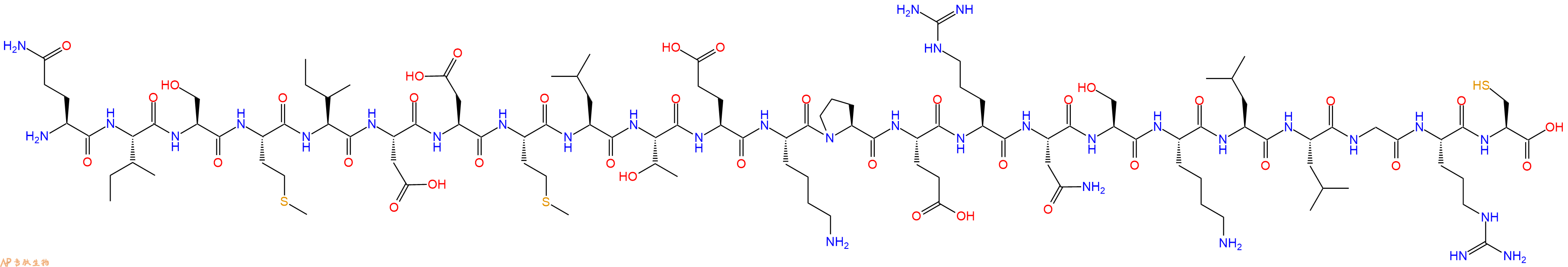 专肽生物产品H2N-Gln-Ile-Ser-Met-Ile-Asp-Asp-Met-Leu-Thr-Glu-Lys-Pro-Glu-Arg-Asn-Ser-Lys-Leu-Leu-Gly-Arg-Cys-OH