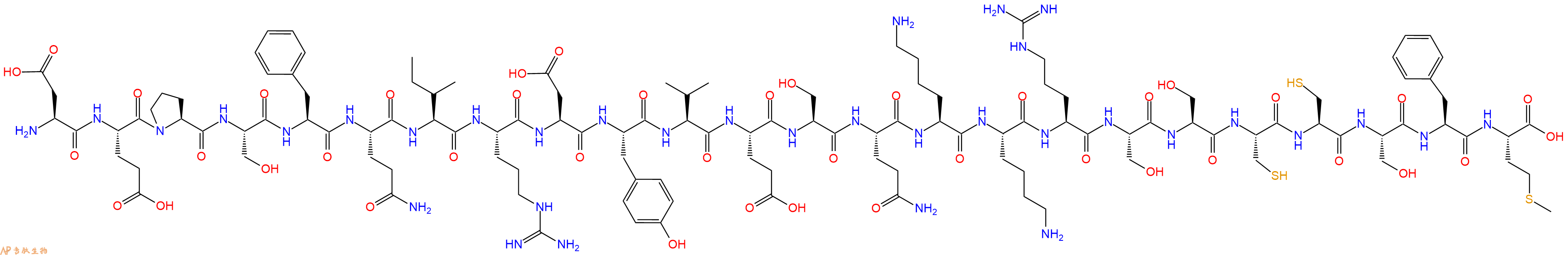 专肽生物产品H2N-Asp-Glu-Pro-Ser-Phe-Gln-Ile-Arg-Asp-Tyr-Val-Glu-Ser-Gln-Lys-Lys-Arg-Ser-Ser-Cys-Cys-Ser-Phe-Met-OH