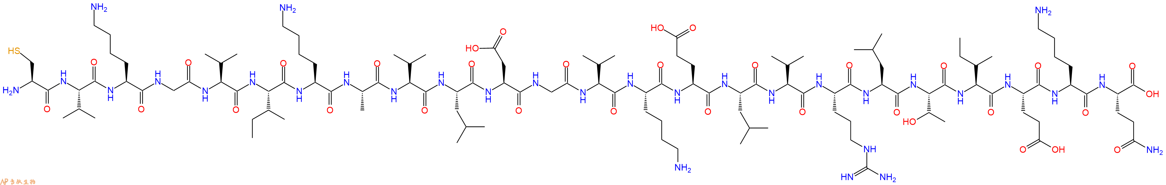 专肽生物产品H2N-Cys-Val-Lys-Gly-Val-Ile-Lys-Ala-Val-Leu-Asp-Gly-Val-Lys-Glu-Leu-Val-Arg-Leu-Thr-Ile-Glu-Lys-Gln-OH
