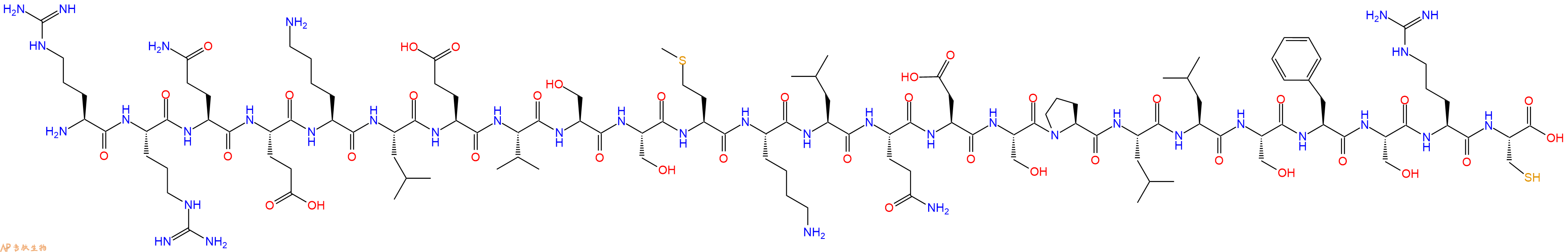 专肽生物产品H2N-Arg-Arg-Gln-Glu-Lys-Leu-Glu-Val-Ser-Ser-Met-Lys-Leu-Gln-Asp-Ser-Pro-Leu-Leu-Ser-Phe-Ser-Arg-Cys-OH