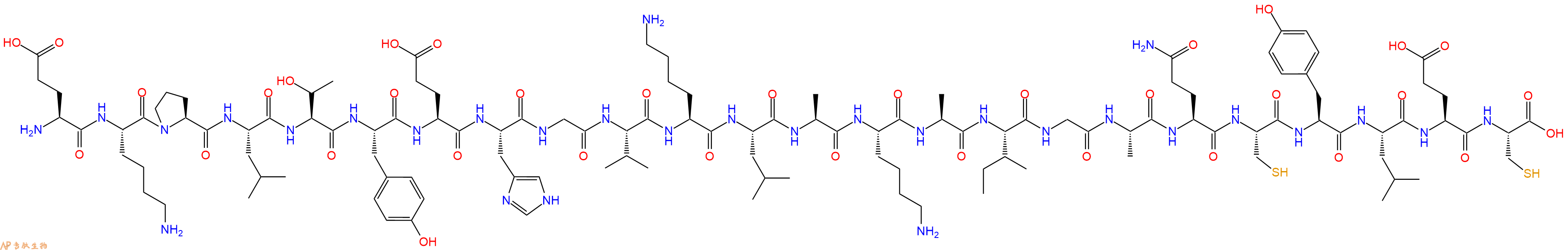 专肽生物产品H2N-Glu-Lys-Pro-Leu-Thr-Tyr-Glu-His-Gly-Val-Lys-Leu-Ala-Lys-Ala-Ile-Gly-Ala-Gln-Cys-Tyr-Leu-Glu-Cys-OH