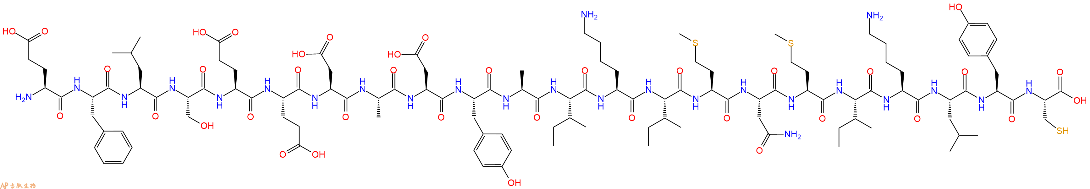 专肽生物产品H2N-Glu-Phe-Leu-Ser-Glu-Glu-Asp-Ala-Asp-Tyr-Ala-Ile-Lys-Ile-Met-Asn-Met-Ile-Lys-Leu-Tyr-Cys-OH