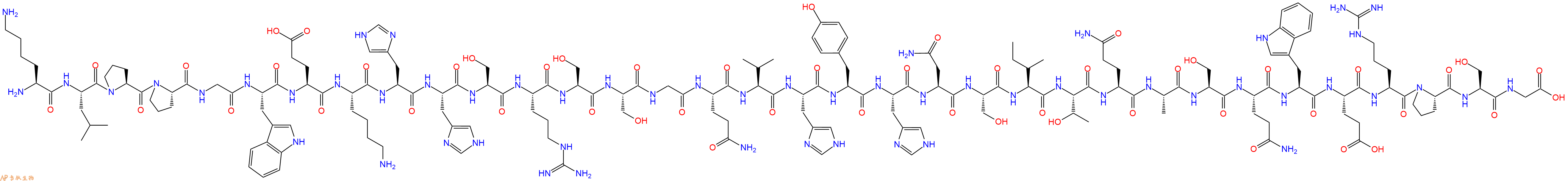 专肽生物产品H2N-Lys-Leu-Pro-Pro-Gly-Trp-Glu-Lys-His-His-Ser-Arg-Ser-Ser-Gly-Gln-Val-His-Tyr-His-Asn-Ser-Ile-Thr-Gln-Ala-Ser-Gln-Trp-Glu-Arg-Pro-Ser-Gly-OH