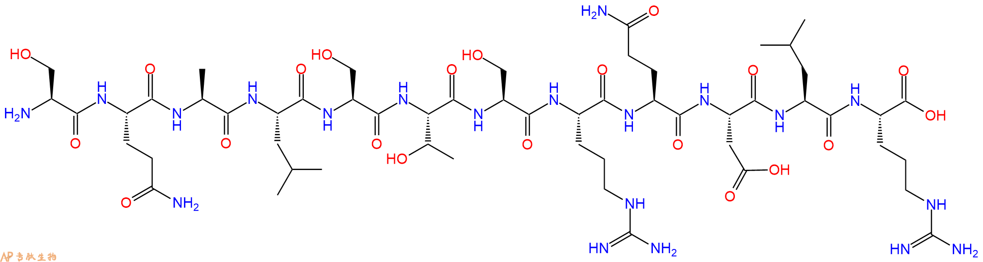 专肽生物产品H2N-Ser-Gln-Ala-Leu-Ser-Thr-Ser-Arg-Gln-Asp-Leu-Arg-OH
