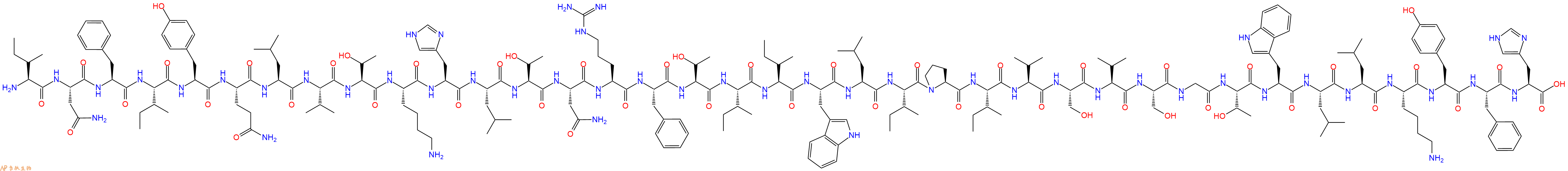专肽生物产品H2N-Ile-Asn-Phe-Ile-Tyr-Gln-Leu-Val-Thr-Lys-His-Leu-Thr-Asn-Arg-Phe-Thr-Ile-Ile-Trp-Leu-Ile-Pro-Ile-Val-Ser-Val-Ser-Gly-Thr-Trp-Leu-Leu-Lys-Tyr-Phe-His-OH