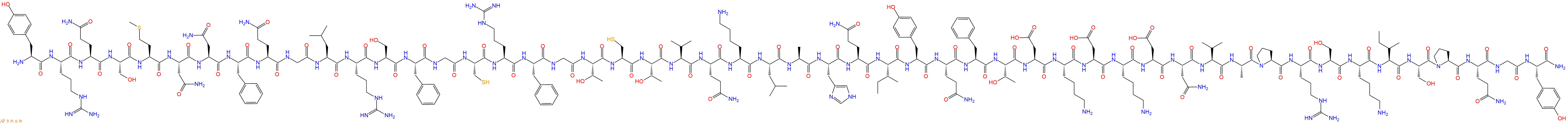 专肽生物产品H2N-Tyr-Arg-Gln-Ser-Met-Asn-Asn-Phe-Gln-Gly-Leu-Arg-Ser-Phe-Gly-Cys-Arg-Phe-Gly-Thr-Cys-Thr-Val-Gln-Lys-Leu-Ala-His-Gln-Ile-Tyr-Gln-Phe-Thr-Asp-Lys-Asp-Lys-Asp-Asn-Val-Ala-Pro-Arg-Ser-Lys-Ile-Ser-Pro-Gln-Gly-Tyr-NH2