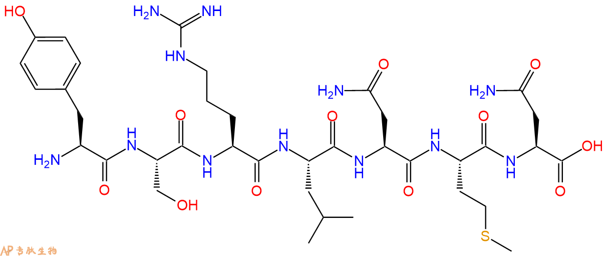 专肽生物产品H2N-Tyr-Ser-Arg-Leu-Asn-Met-Asn-OH