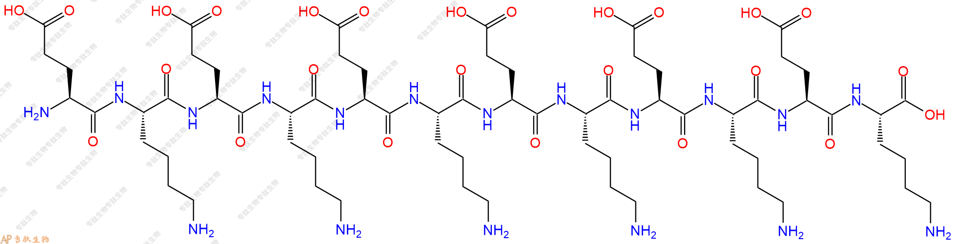 专肽生物产品H2N-Glu-Lys-Glu-Lys-Glu-Lys-Glu-Lys-Glu-Lys-Glu-Lys-OH