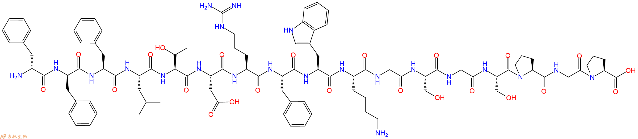 专肽生物产品H2N-DPhe-DPhe-Phe-Leu-Thr-Asp-Arg-Phe-Trp-Lys-Gly-Ser-Gly-Ser-Pro-Gly-Pro-OH