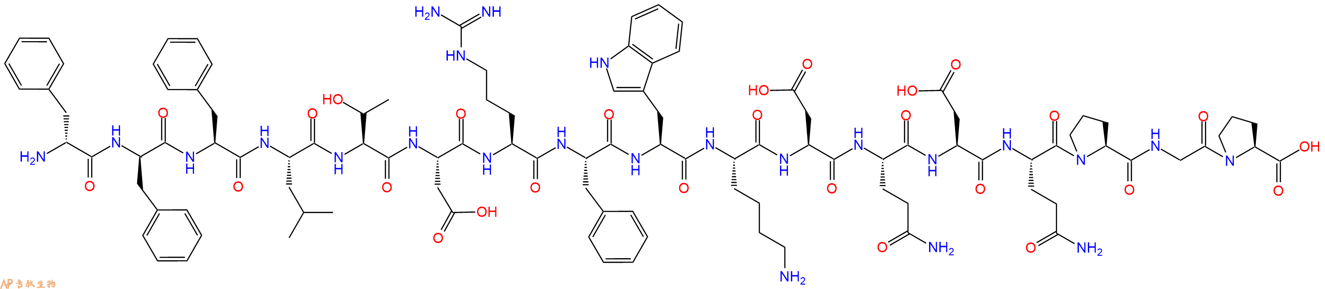 专肽生物产品H2N-DPhe-DPhe-Phe-Leu-Thr-Asp-Arg-Phe-Trp-Lys-Asp-Gln-Asp-Gln-Pro-Gly-Pro-OH