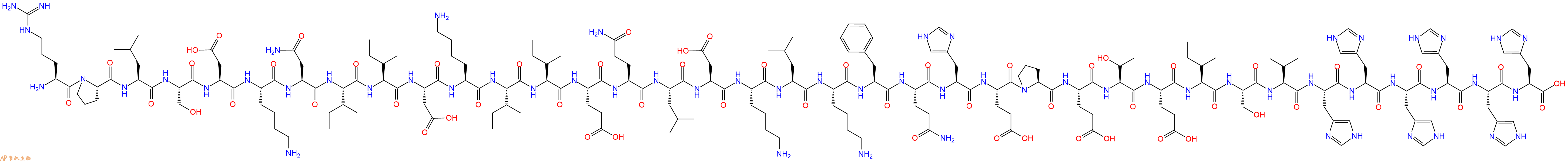 专肽生物产品H2N-Arg-Pro-Leu-Ser-Asp-Lys-Asn-Ile-Ile-Asp-Lys-Ile-Ile-Glu-Gln-Leu-Asp-Lys-Leu-Lys-Phe-Gln-His-Glu-Pro-Glu-Thr-Glu-Ile-Ser-Val-His-His-His-His-His-His-OH