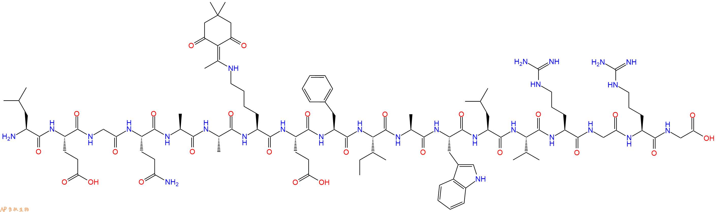 专肽生物产品H2N-Leu-Glu-Gly-Gln-Ala-Ala-Lys(Dde)-Glu-Phe-Ile-Ala-Trp-Leu-Val-Arg-Gly-Arg-Gly-OH