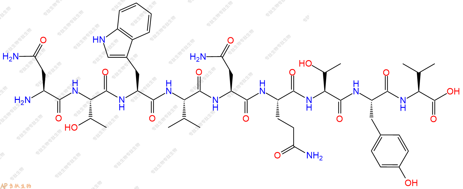 专肽生物产品H2N-Asn-Thr-Trp-Val-Asn-Gln-Thr-Tyr-Val-OH
