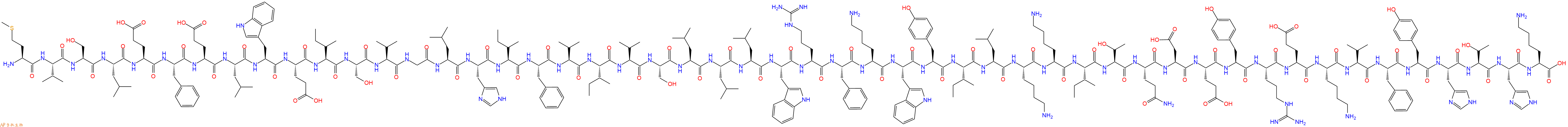专肽生物产品H2N-Met-Val-Ser-Leu-Glu-Phe-Glu-Leu-Trp-Glu-Ile-Ser-Val-Gly-Leu-His-Ile-Phe-Val-Ile-Val-Ser-Leu-Leu-Leu-Trp-Arg-Phe-Lys-Trp-Tyr-Ile-Leu-Lys-Lys-Ile-Thr-Gln-Asp-Glu-Tyr-Arg-Glu-Lys-Val-Phe-Tyr-His-Thr-His-Lys-OH