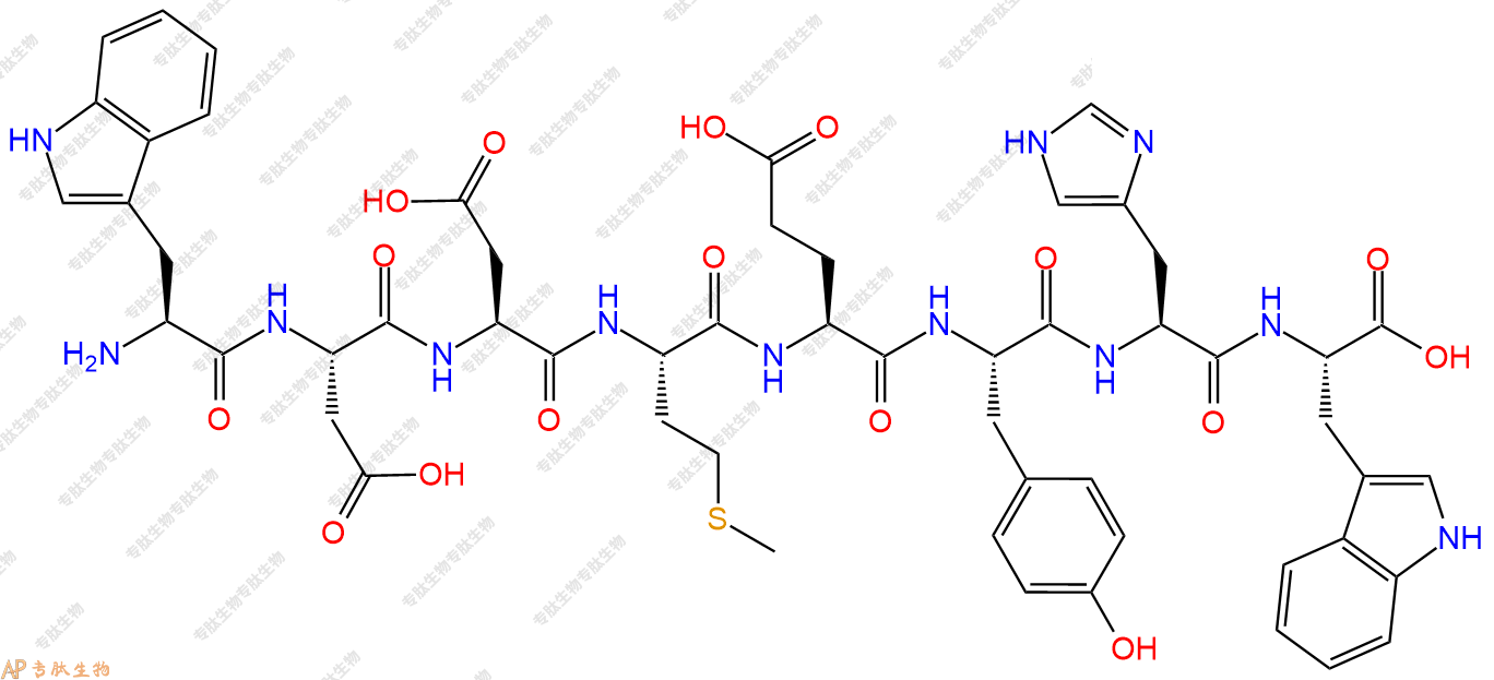 专肽生物产品H2N-Trp-Asp-Asp-Met-Glu-Tyr-His-Trp-OH