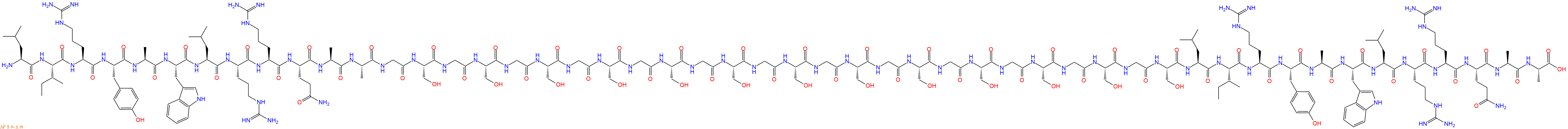 专肽生物产品H2N-Leu-Ile-Arg-Tyr-Ala-Trp-Leu-Arg-Arg-Gln-Ala-Ala-Gly-Ser-Gly-Ser-Gly-Ser-Gly-Ser-Gly-Ser-Gly-Ser-Gly-Ser-Gly-Ser-Gly-Ser-Gly-Ser-Gly-Ser-Gly-Ser-Gly-Ser-Leu-Ile-Arg-Tyr-Ala-Trp-Leu-Arg-Arg-Gln-Ala-Ala-OH