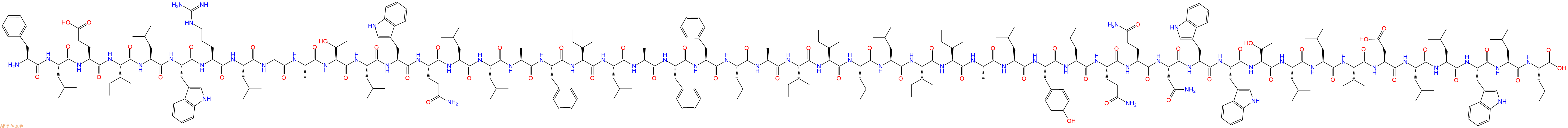 专肽生物产品H2N-Phe-Leu-Glu-Ile-Leu-Trp-Arg-Leu-Gly-Ala-Thr-Leu-Trp-Gln-Leu-Leu-Ala-Phe-Ile-Leu-Ala-Phe-Phe-Leu-Ala-Ile-Ile-Leu-Leu-Ile-Ile-Ala-Leu-Tyr-Leu-Gln-Gln-Asn-Trp-Trp-Thr-Leu-Leu-Val-Asp-Leu-Leu-Trp-Leu-Leu-OH