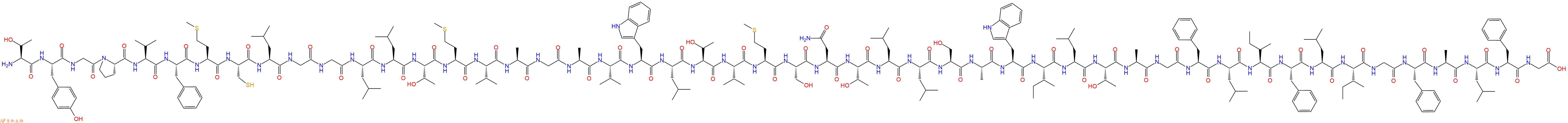 专肽生物产品H2N-Thr-Tyr-Gly-Pro-Val-Phe-Met-Cys-Leu-Gly-Gly-Leu-Leu-Thr-Met-Val-Ala-Gly-Ala-Val-Trp-Leu-Thr-Val-Met-Ser-Asn-Thr-Leu-Leu-Ser-Ala-Trp-Ile-Leu-Thr-Ala-Gly-Phe-Leu-Ile-Phe-Leu-Ile-Gly-Phe-Ala-Leu-Phe-Gly-OH