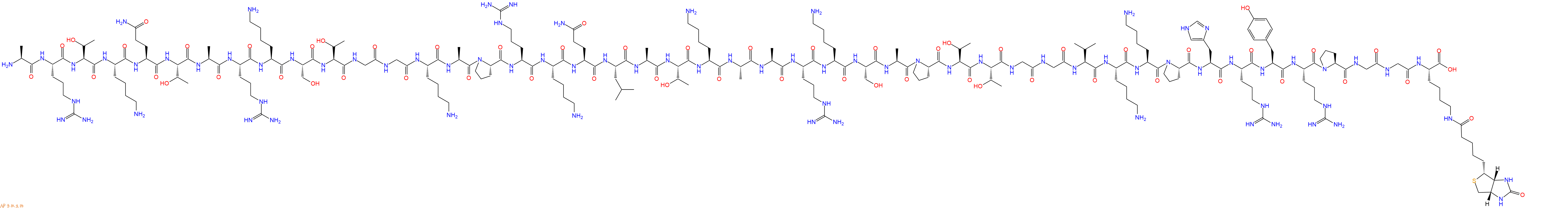 专肽生物产品H2N-Ala-Arg-Thr-Lys-Gln-Thr-Ala-Arg-Lys-Ser-Thr-Gly-Gly-Lys-Ala-Pro-Arg-Lys-Gln-Leu-Ala-Thr-Lys-Ala-Ala-Arg-Lys-Ser-Ala-Pro-Thr-Thr-Gly-Gly-Val-Lys-Lys-Pro-His-Arg-Tyr-Arg-Pro-Gly-Gly-Lys(Biotin)-OH