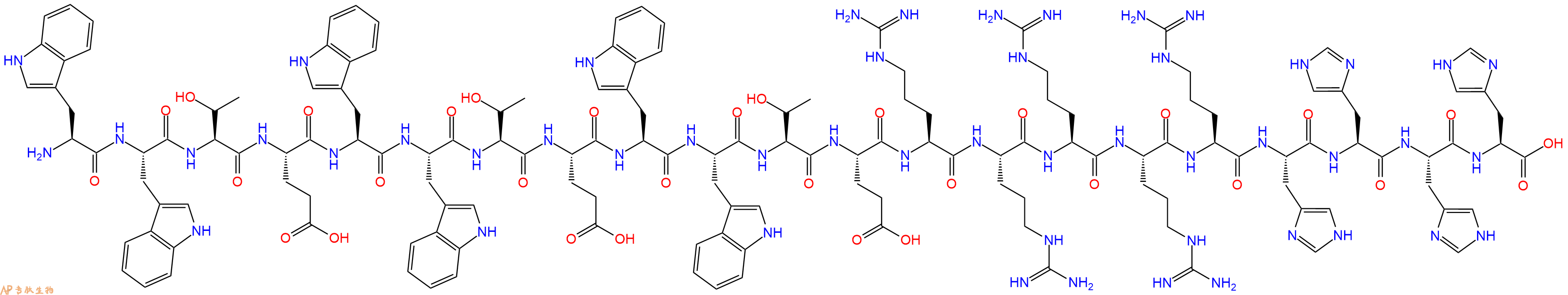 专肽生物产品H2N-Trp-Trp-Thr-Glu-Trp-Trp-Thr-Glu-Trp-Trp-Thr-Glu-Arg-Arg-Arg-Arg-Arg-His-His-His-His-OH