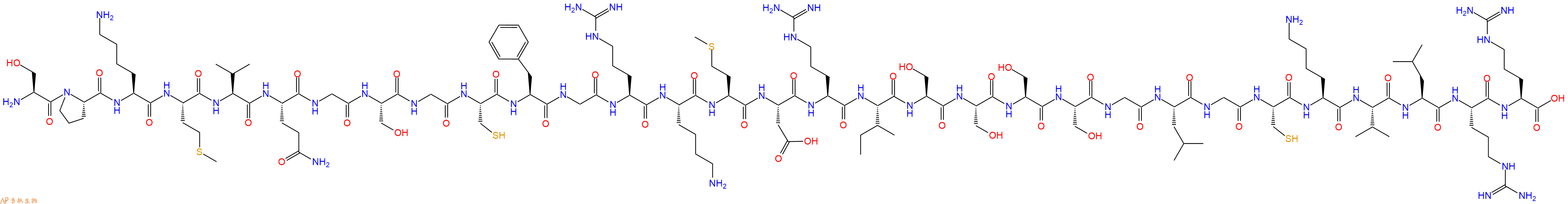 专肽生物产品H2N-Ser-Pro-Lys-Met-Val-Gln-Gly-Ser-Gly-Cys-Phe-Gly-Arg-Lys-Met-Asp-Arg-Ile-Ser-Ser-Ser-Ser-Gly-Leu-Gly-Cys-Lys-Val-Leu-Arg-Arg-OH