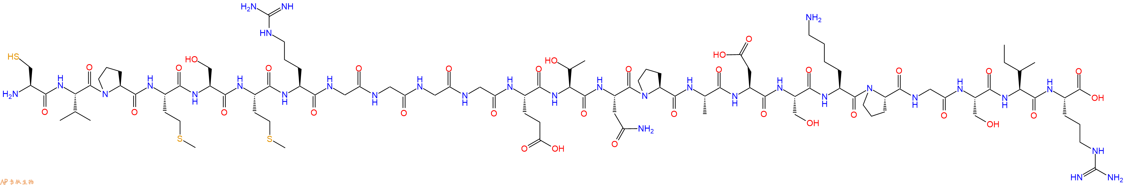 专肽生物产品H2N-Cys-Val-Pro-Met-Ser-Met-Arg-Gly-Gly-Gly-Gly-Glu-Thr-Asn-Pro-Ala-Asp-Ser-Lys-Pro-Gly-Ser-Ile-Arg-OH
