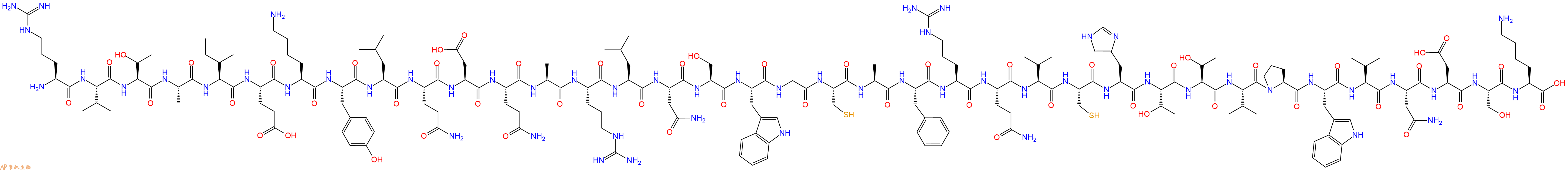 专肽生物产品H2N-Arg-Val-Thr-Ala-Ile-Glu-Lys-Tyr-Leu-Gln-Asp-Gln-Ala-Arg-Leu-Asn-Ser-Trp-Gly-Cys-Ala-Phe-Arg-Gln-Val-Cys-His-Thr-Thr-Val-Pro-Trp-Val-Asn-Asp-Ser-Lys-OH