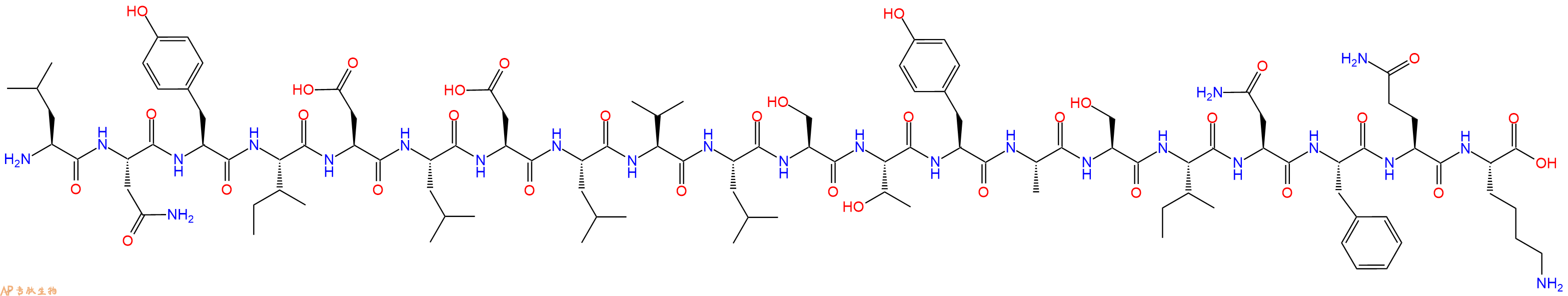专肽生物产品H2N-Leu-Asn-Tyr-Ile-Asp-Leu-Asp-Leu-Val-Leu-Ser-Thr-Tyr-Ala-Ser-Ile-Asn-Phe-Gln-Lys-OH