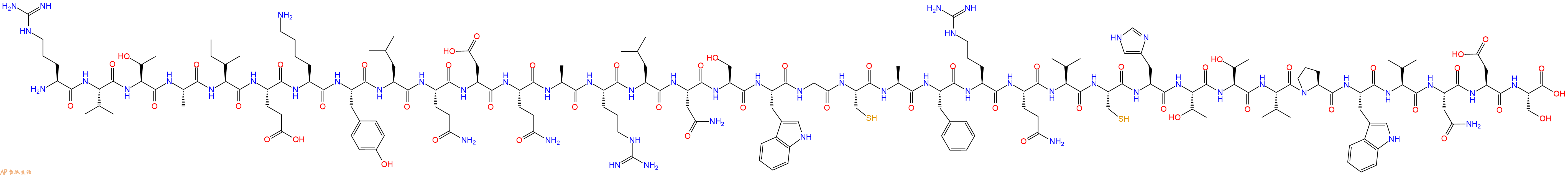 专肽生物产品H2N-Arg-Val-Thr-Ala-Ile-Glu-Lys-Tyr-Leu-Gln-Asp-Gln-Ala-Arg-Leu-Asn-Ser-Trp-Gly-Cys-Ala-Phe-Arg-Gln-Val-Cys-His-Thr-Thr-Val-Pro-Trp-Val-Asn-Asp-Ser-OH